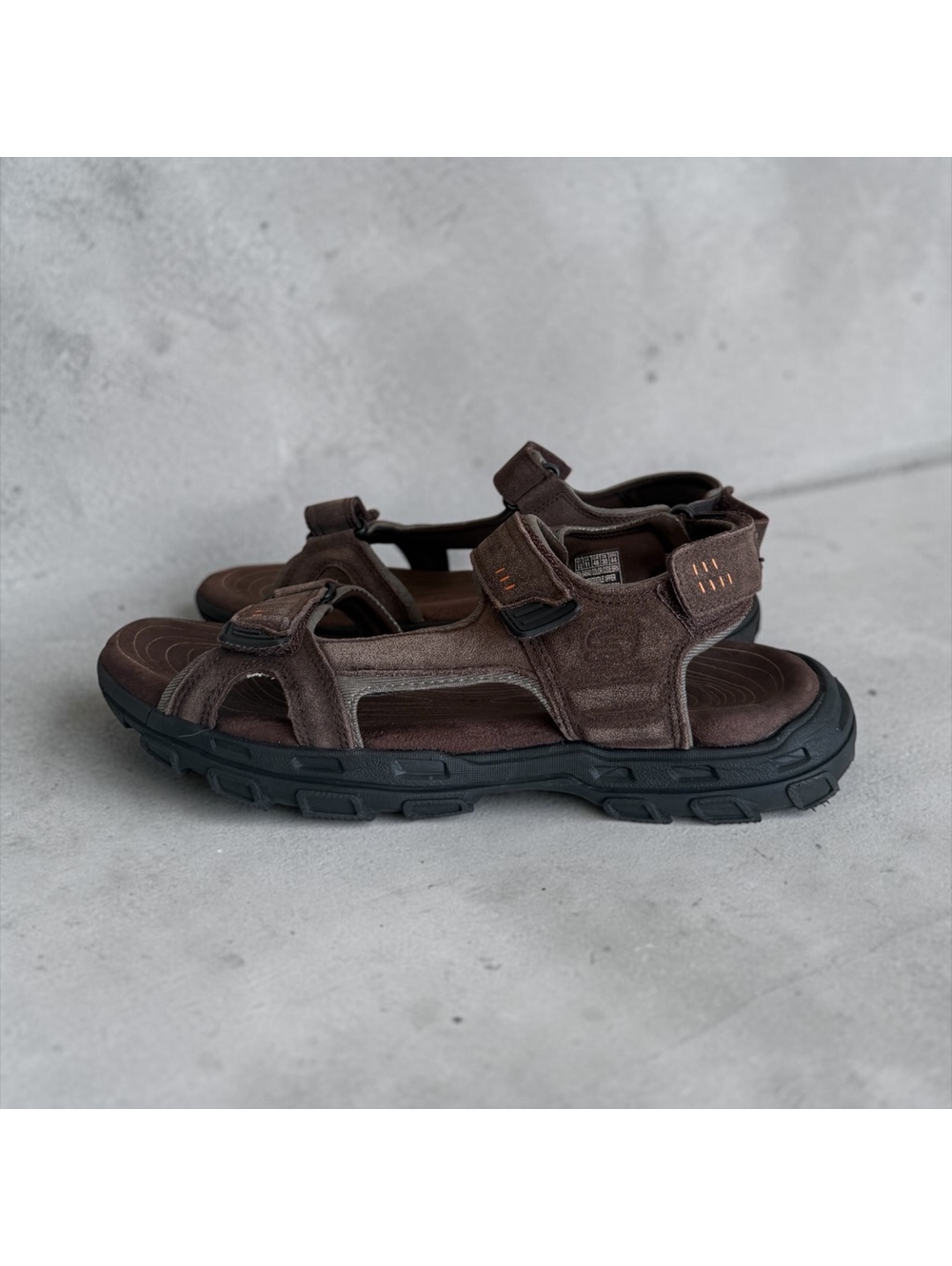 Skechers Mens Relaxed Fit Garver Resef Brown Sandals 64640 Memory Foam Size 12